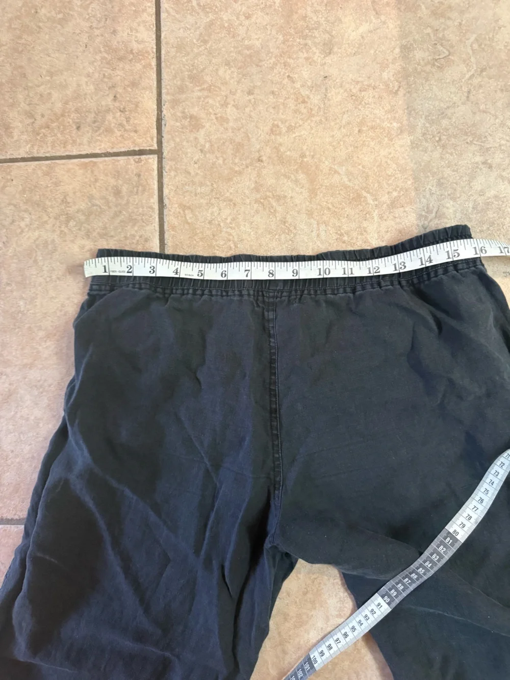 Allen Allen Black Drawstring Jogger Linen Pants